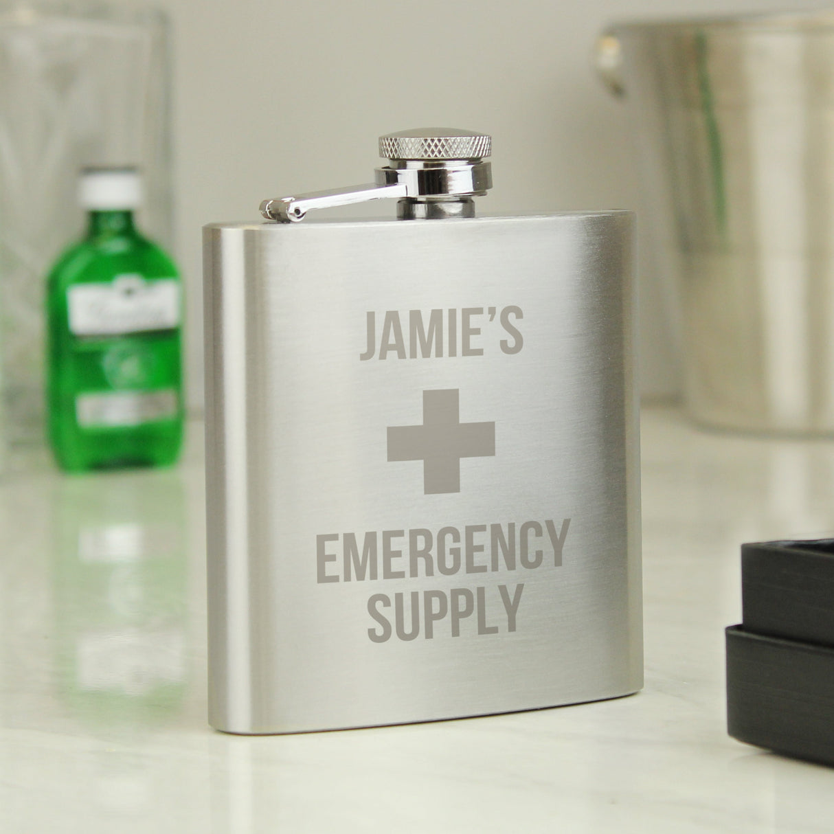 Personalised Emergency Supply Hip Flask: 1 - Hip Flasks By Gift Moments