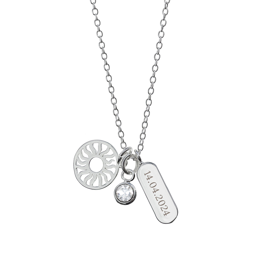 Personalised Eternal Sun Charms Necklace: 3 - Necklaces By Gift Moments