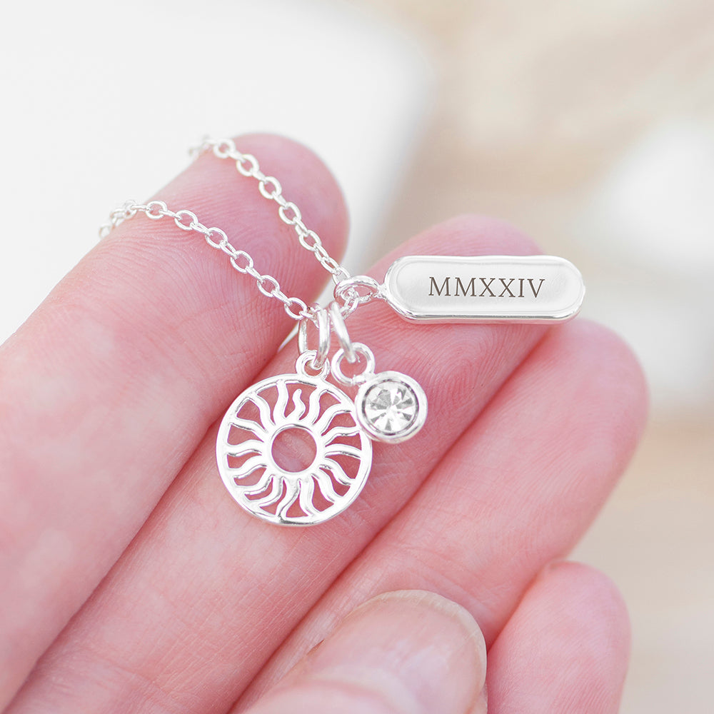 Personalised Eternal Sun Charms Necklace: 2 - Necklaces By Gift Moments