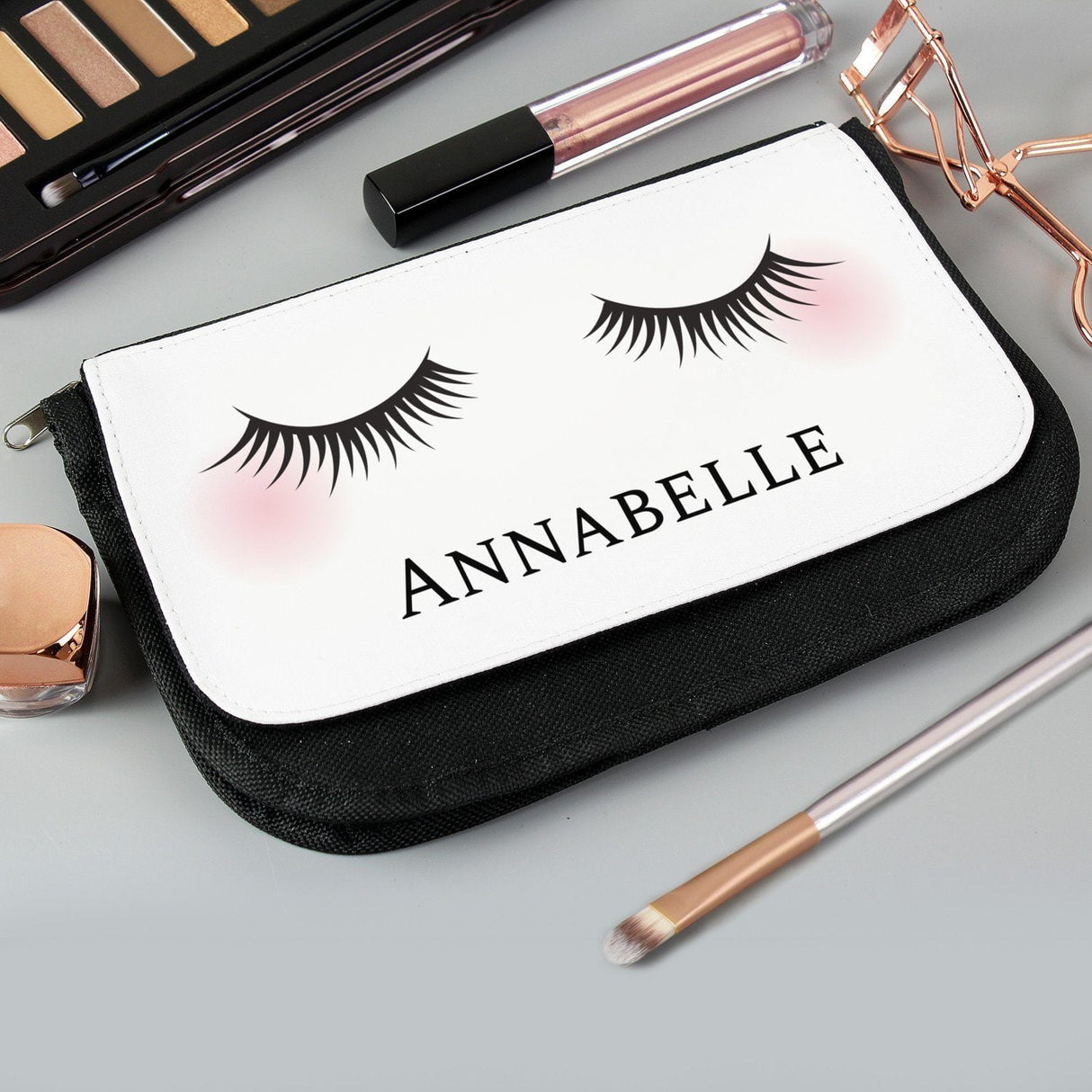 Personalised Eyelashes Make Up Bag - Shop Toiletry & Makeup Bags At Gift Moments - 1