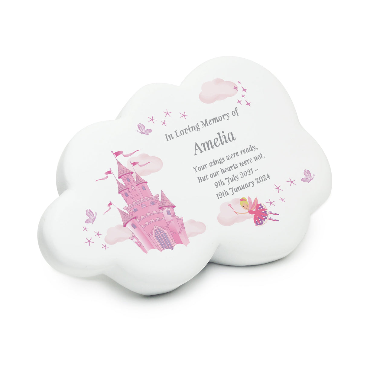 Personalised Fairy Castle Resin Memorial Cloud: 5 - Memorials By Gift Moments