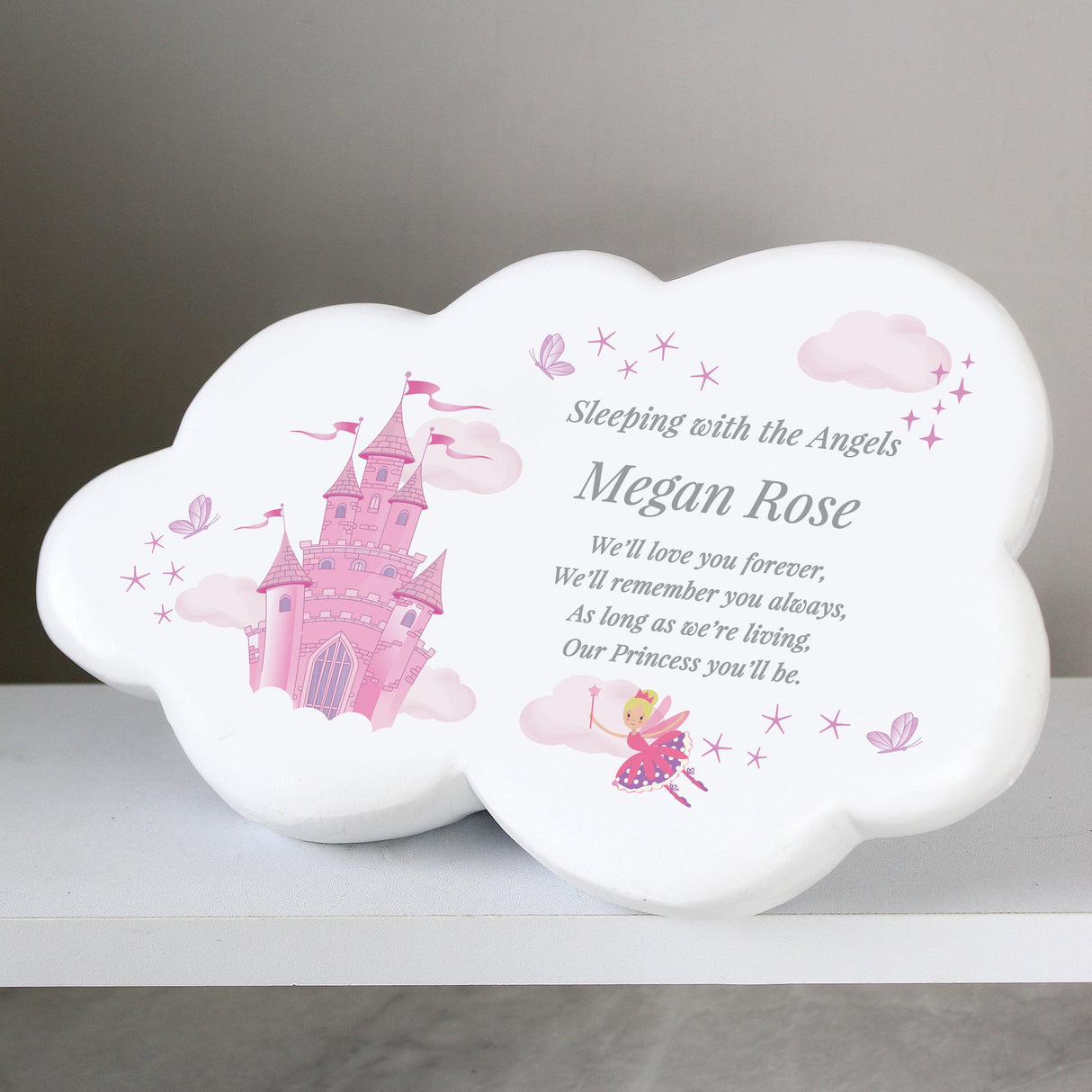 Personalised Fairy Castle Resin Memorial Cloud: 2 - Memorials By Gift Moments