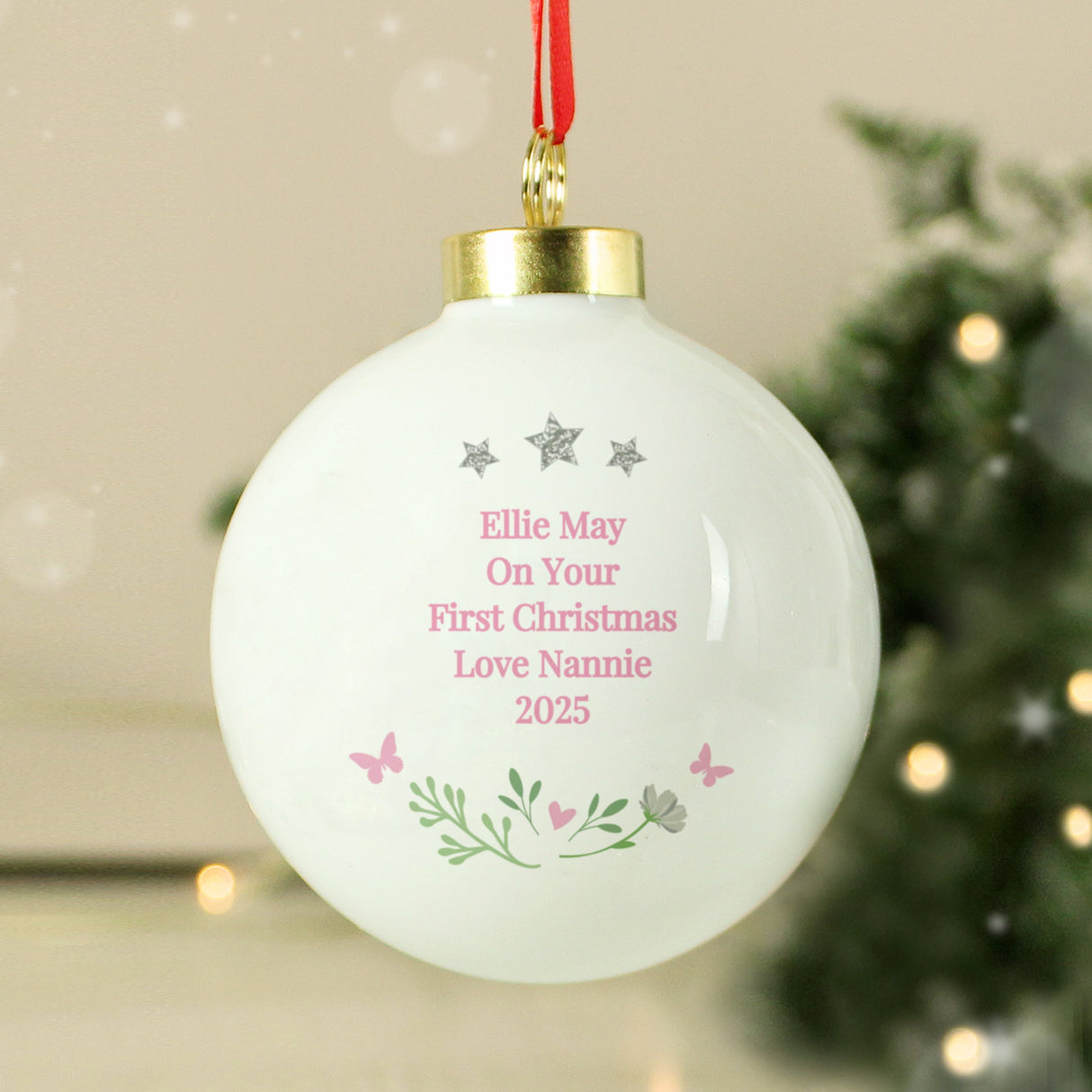 Personalised Fairy Princess Bauble: 3 - Christmas Baubles By Gift Moments