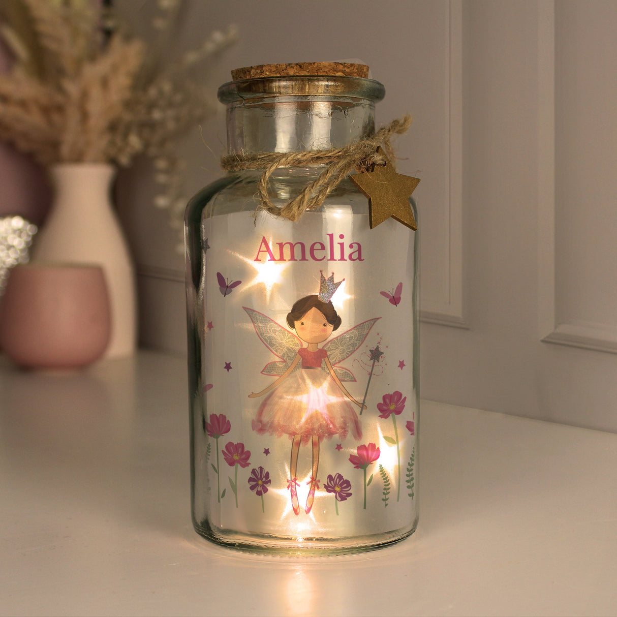 Personalised Fairy Princess LED Glass Jar: 2 - LED Lighting By Gift Moments