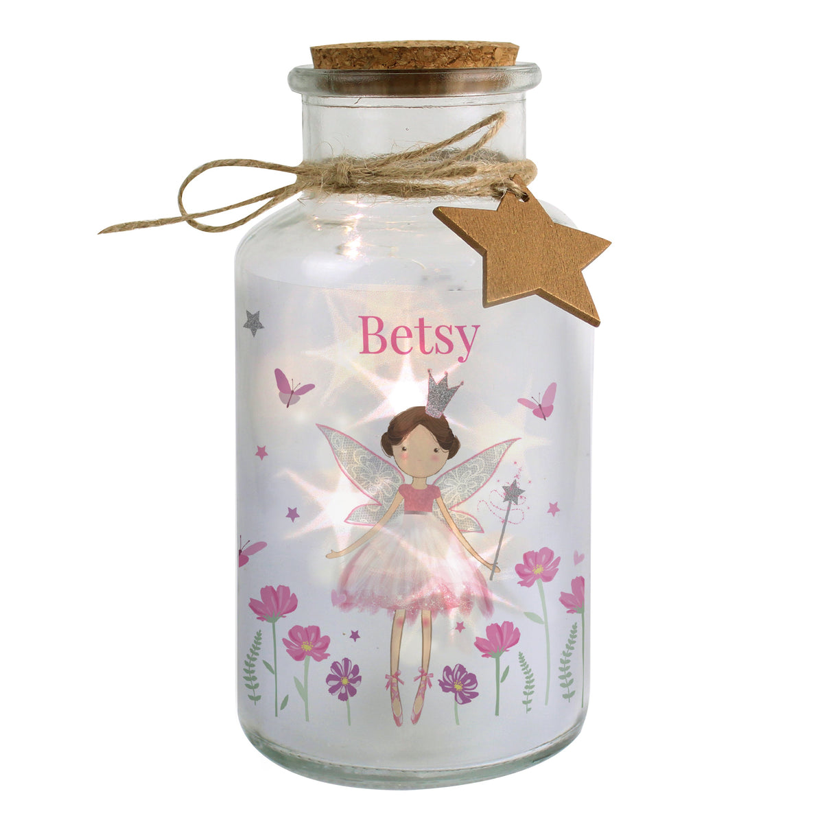 Personalised Fairy Princess LED Glass Jar: 5 - LED Lighting By Gift Moments