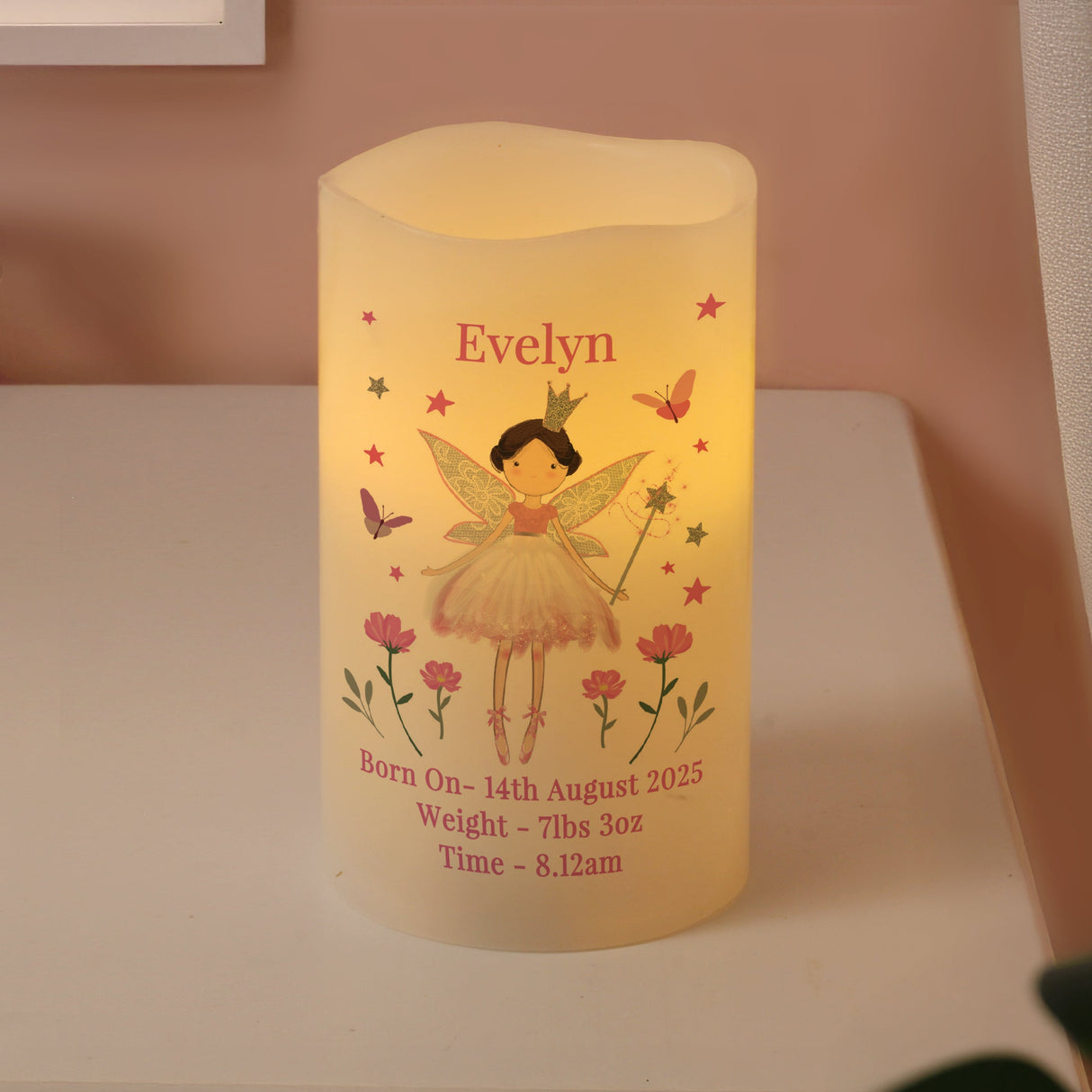 Personalised Fairy Princess Night Light LED Candle: 1 - LED Lighting By Gift Moments