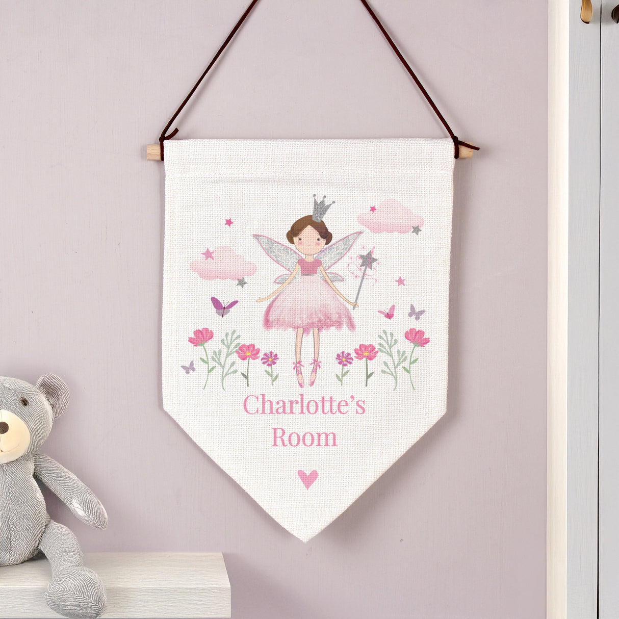 Personalised Fairy Princess Wall Art Banner: 2 - Wall Art By Gift Moments