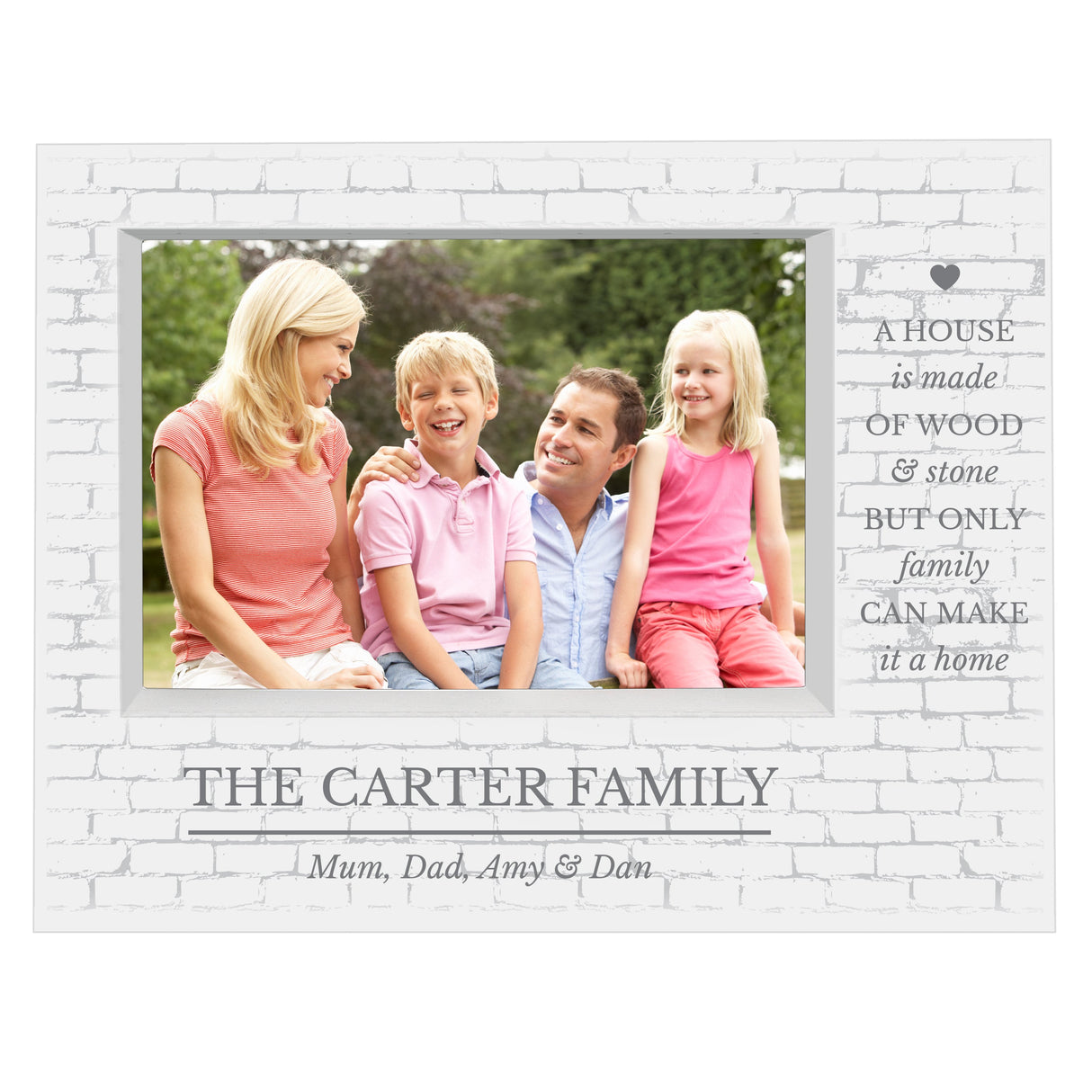 Personalised Family 5x7 Landscape Box Photo Frame: 4 - Photo Frames By Gift Moments