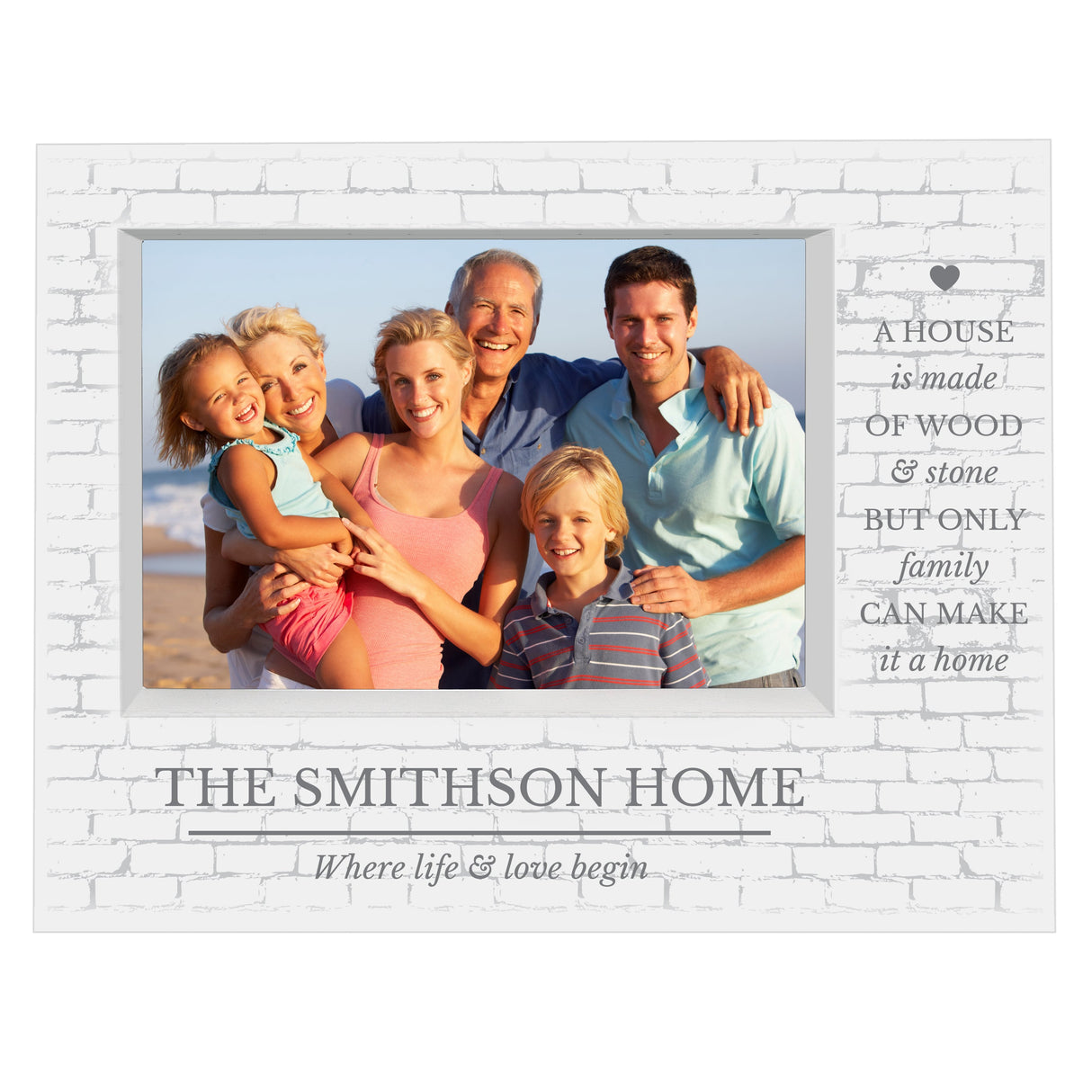 Personalised Family 5x7 Landscape Box Photo Frame: 5 - Photo Frames By Gift Moments