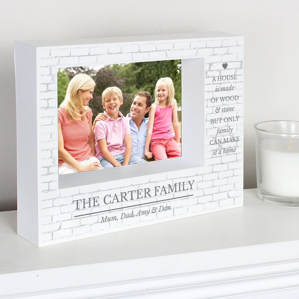 Personalised Family 5x7 Landscape Box Photo Frame: 1 - Photo Frames By Gift Moments