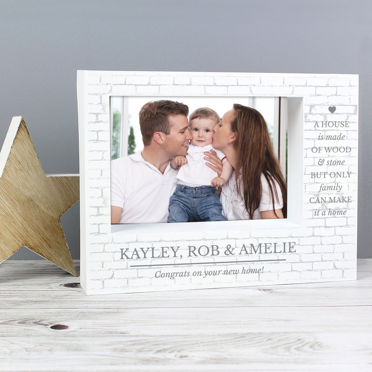 Personalised Family 5x7 Landscape Box Photo Frame: 2 - Photo Frames By Gift Moments