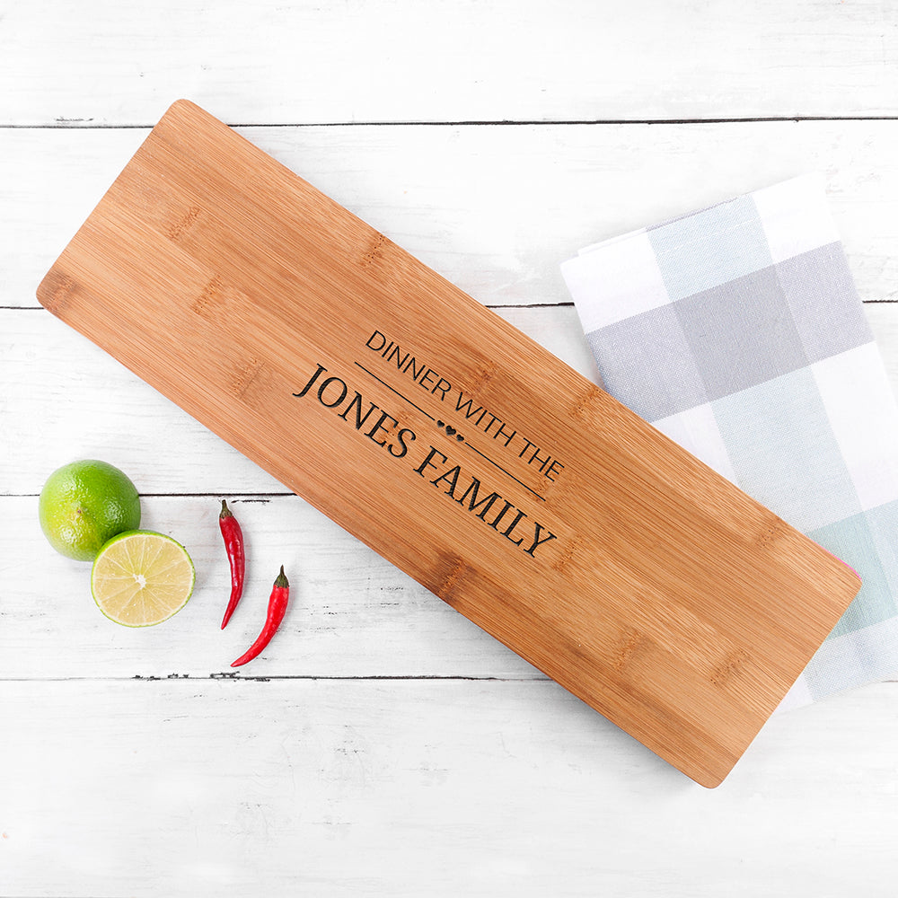 Personalised Family Dinner Bamboo Serving Board: 1 - Chopping Boards By Gift Moments