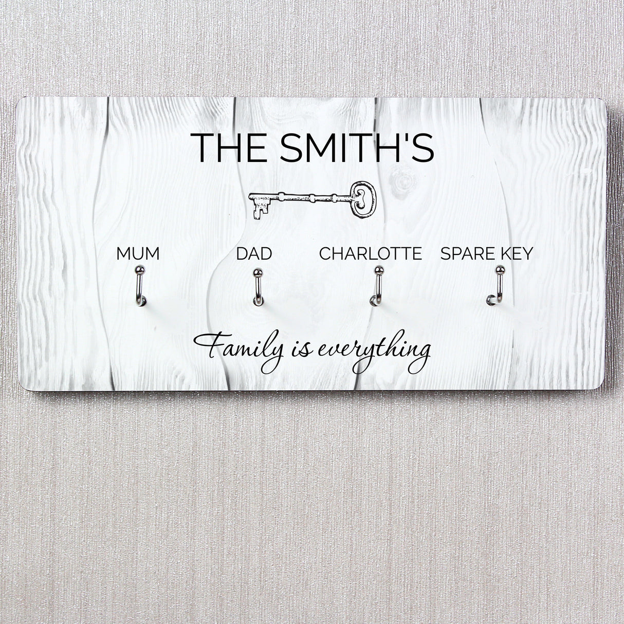 Personalised Family House Key Hooks: 3 - Signs & Plaques By Gift Moments