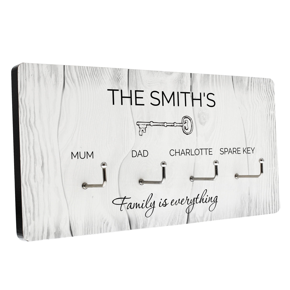 Personalised Family House Key Hooks: 4 - Signs & Plaques By Gift Moments