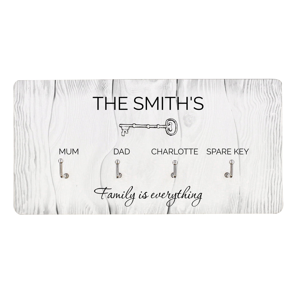 Personalised Family House Key Hooks: 8 - Signs & Plaques By Gift Moments