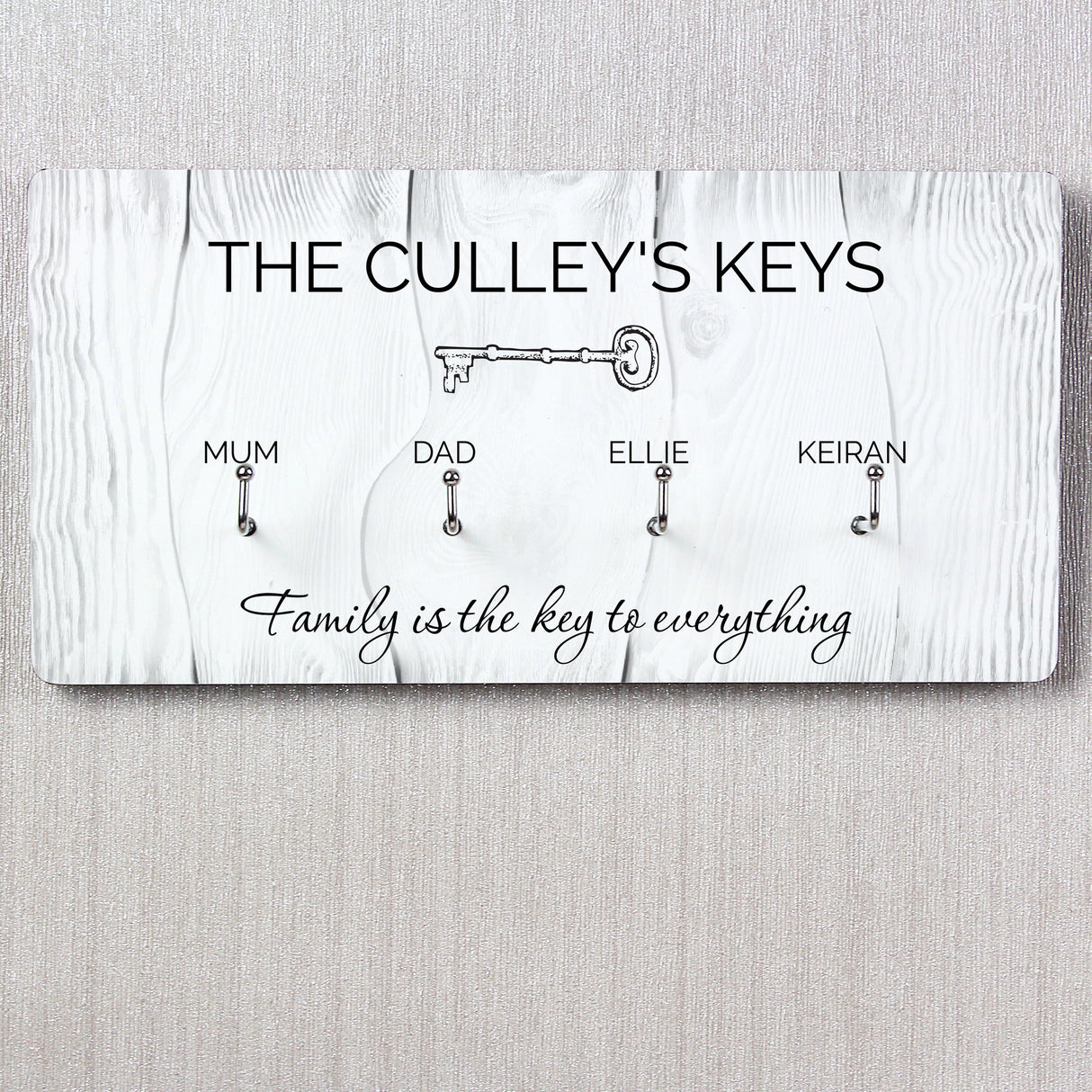 Personalised Family House Key Hooks: 6 - Signs & Plaques By Gift Moments