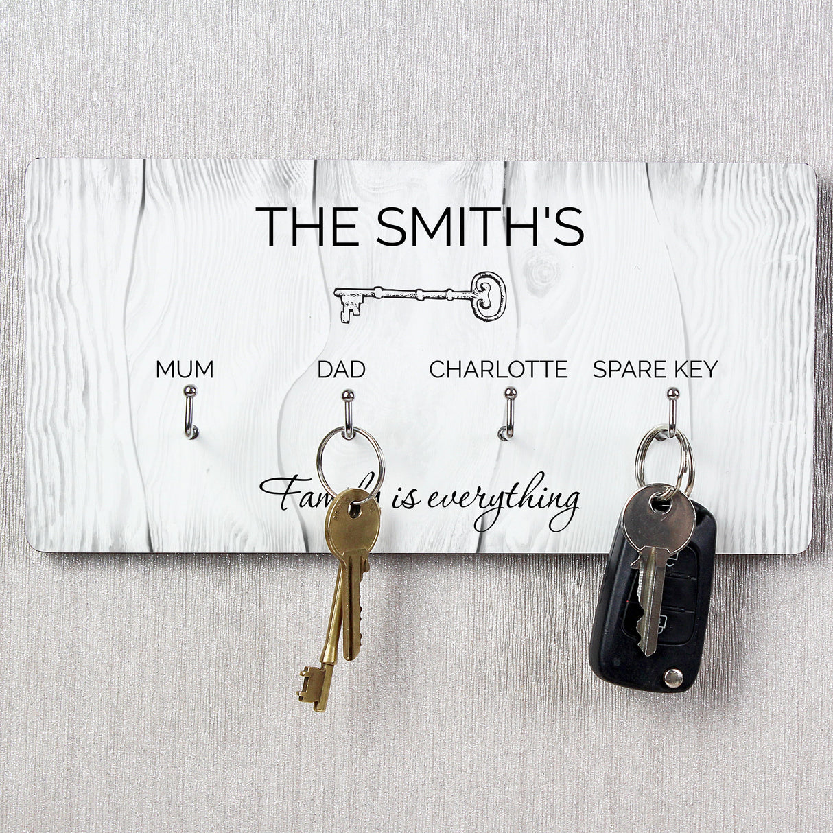 Personalised Family House Key Hooks: 1 - Signs & Plaques By Gift Moments
