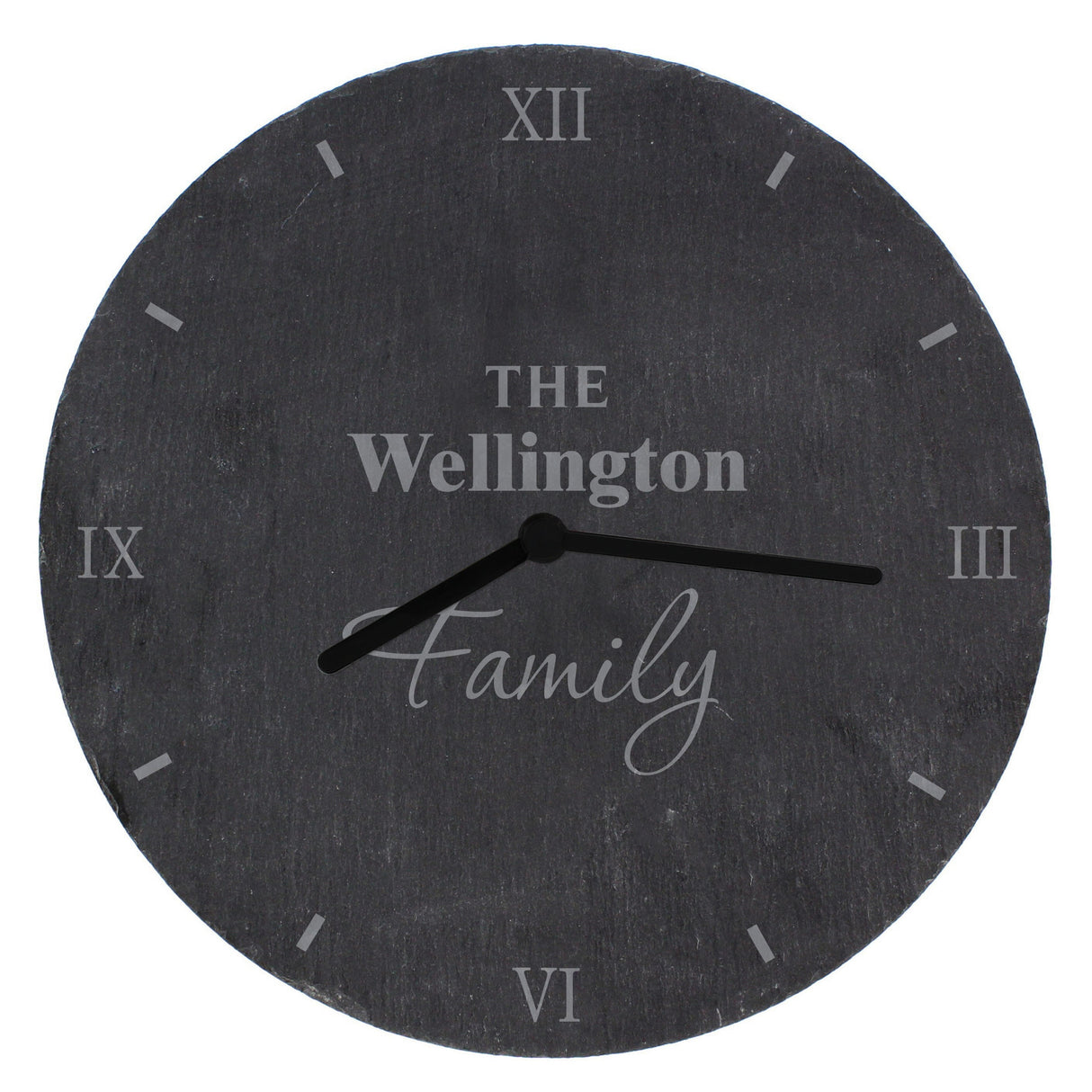 Personalised Family Slate Clock: 5 - Clocks By Gift Moments