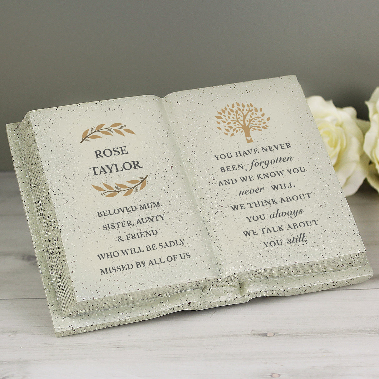 Personalised Family Tree Memorial Resin Book: 4 - Memorials By Gift Moments