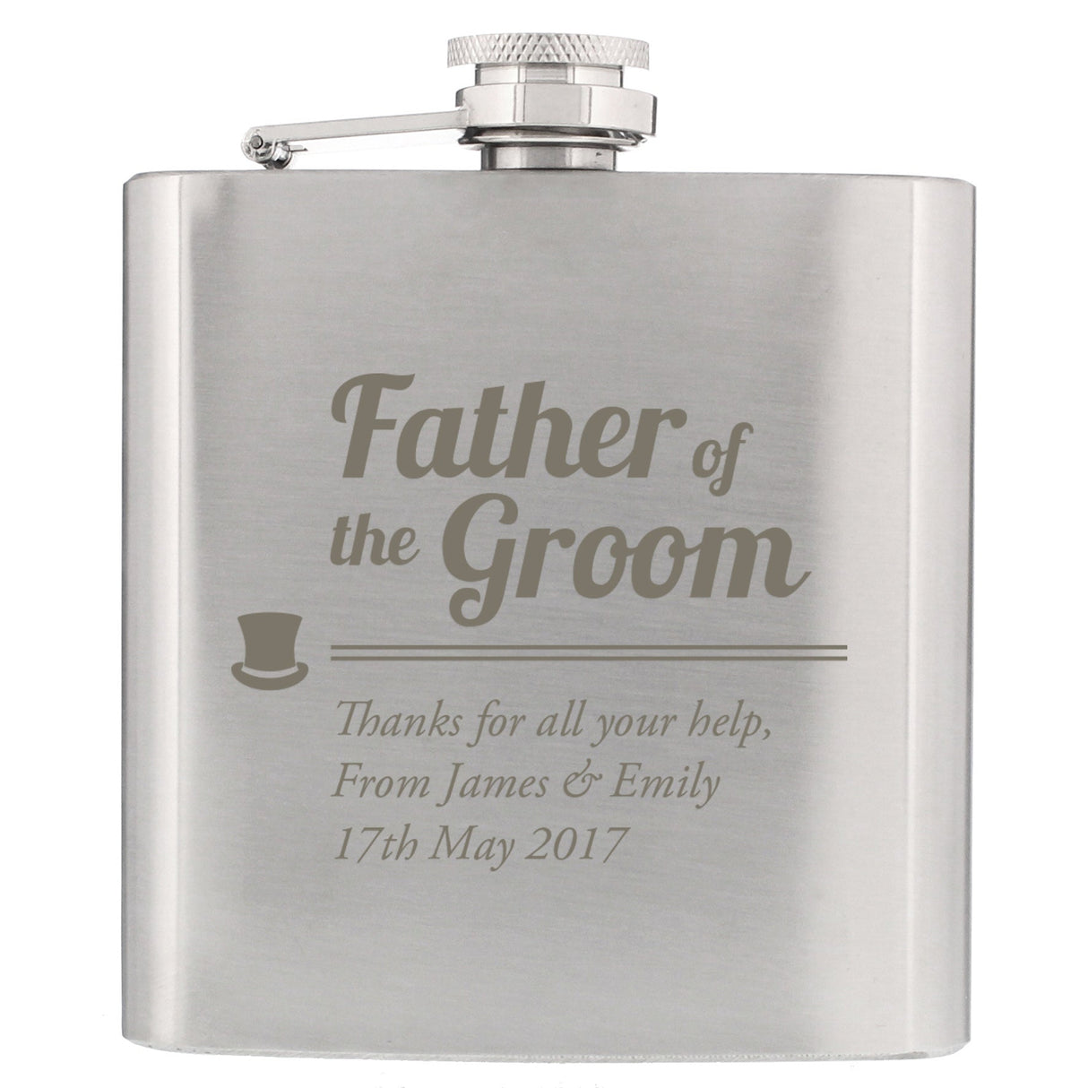 Personalised Father of the Groom Hip Flask: 2 - Hip Flasks By Gift Moments