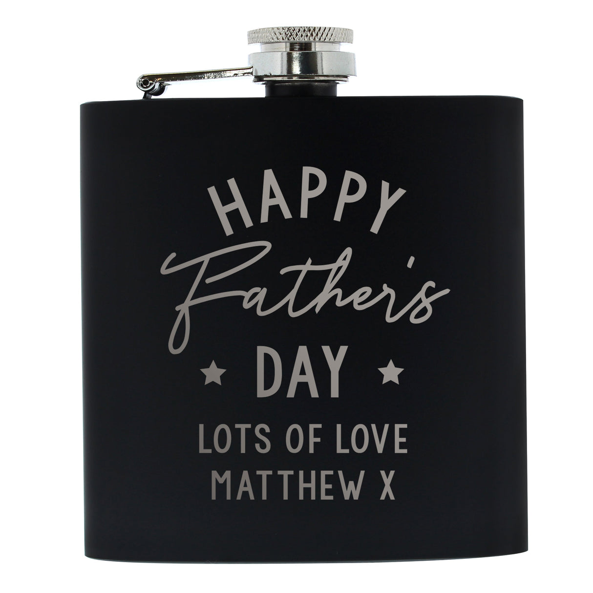 Personalised Father’s Day Black Hip Flask: 3 - Hip Flasks By Gift Moments