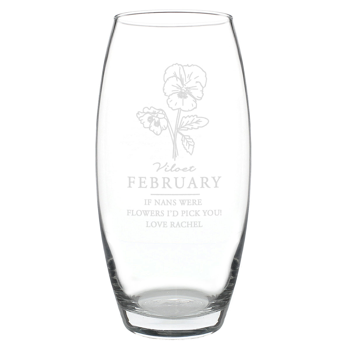 Personalised February Birth Flower Bullet Vase: 5 - Vases By Gift Moments