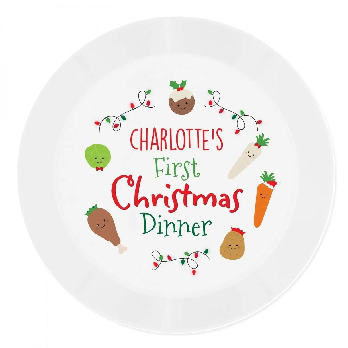 Personalised ’First Christmas Dinner’ Plastic Plate: 3 - Tableware By Gift Moments
