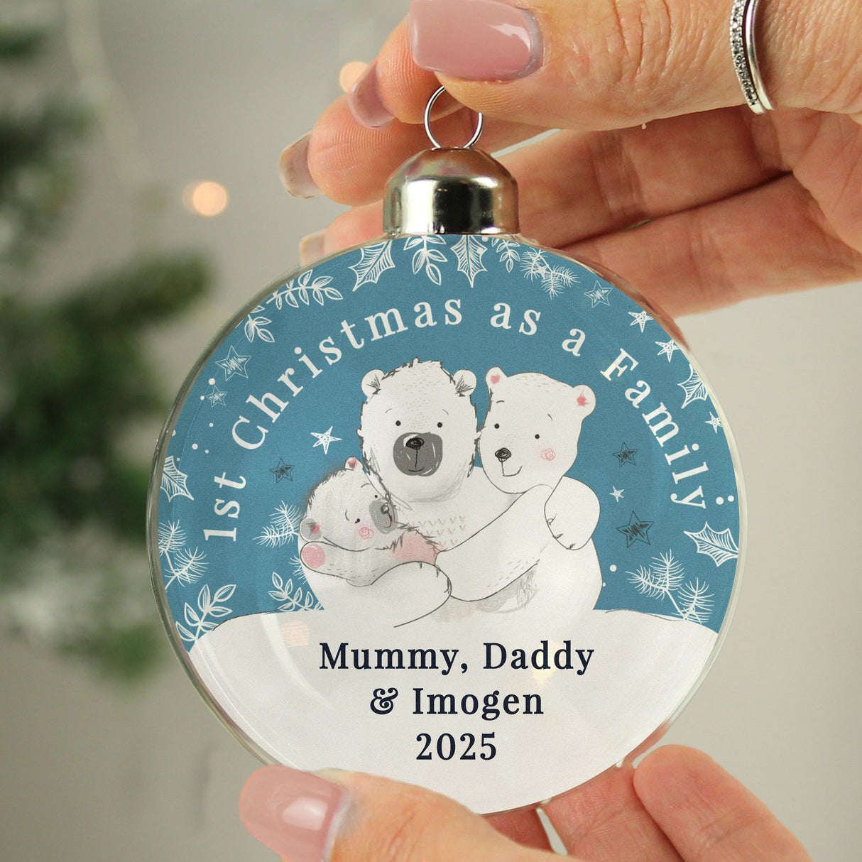 Personalised First Christmas as a Family Glass Bauble - Shop Christmas Baubles At Gift Moments - 2