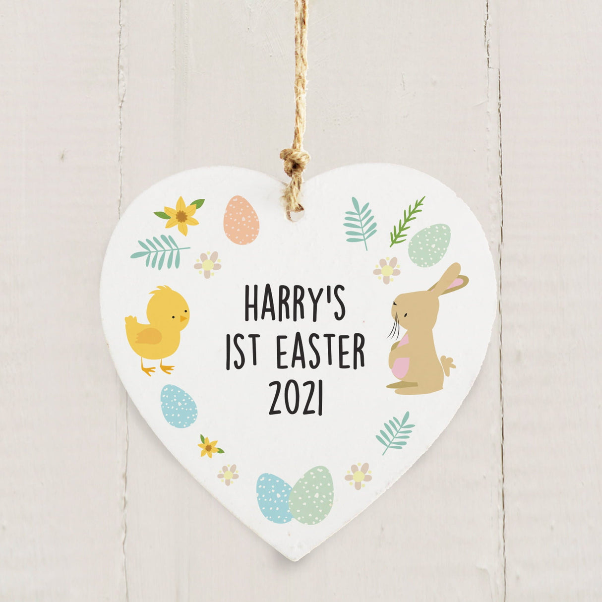 Personalised First Easter Heart Tree Decoration: 3 - Decorations By Gift Moments