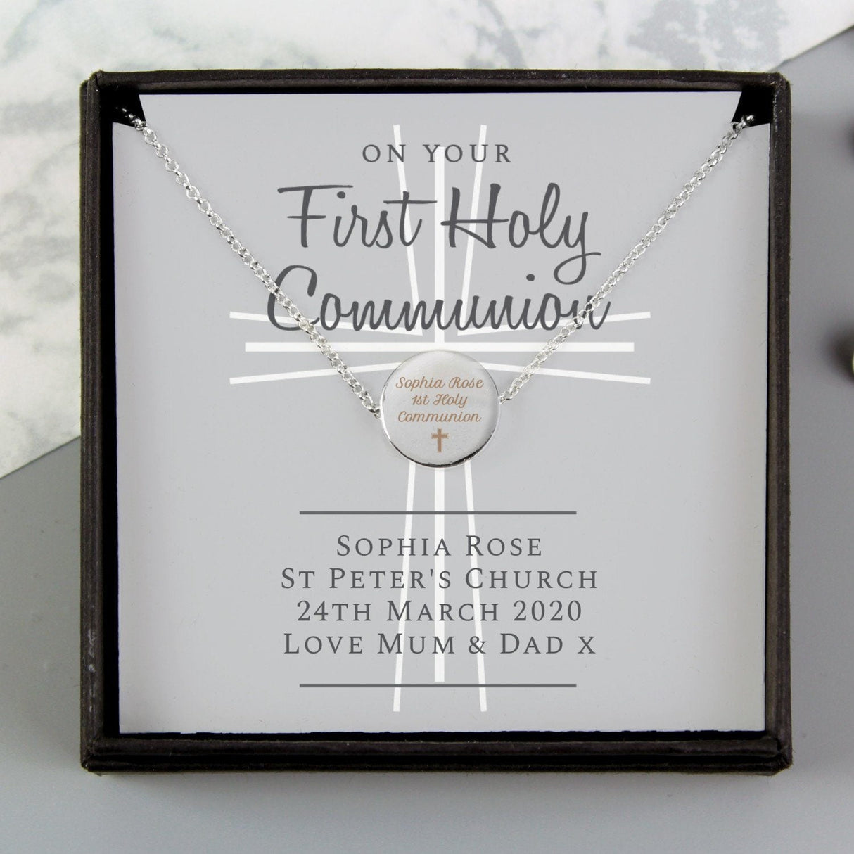 Personalised First Holy Communion Necklace & Box: 2 - Necklaces By Gift Moments