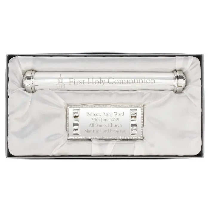Personalised First Holy Communion Silver Plated Certificate Holder: 3 - Certificate Holders By Gift Moments