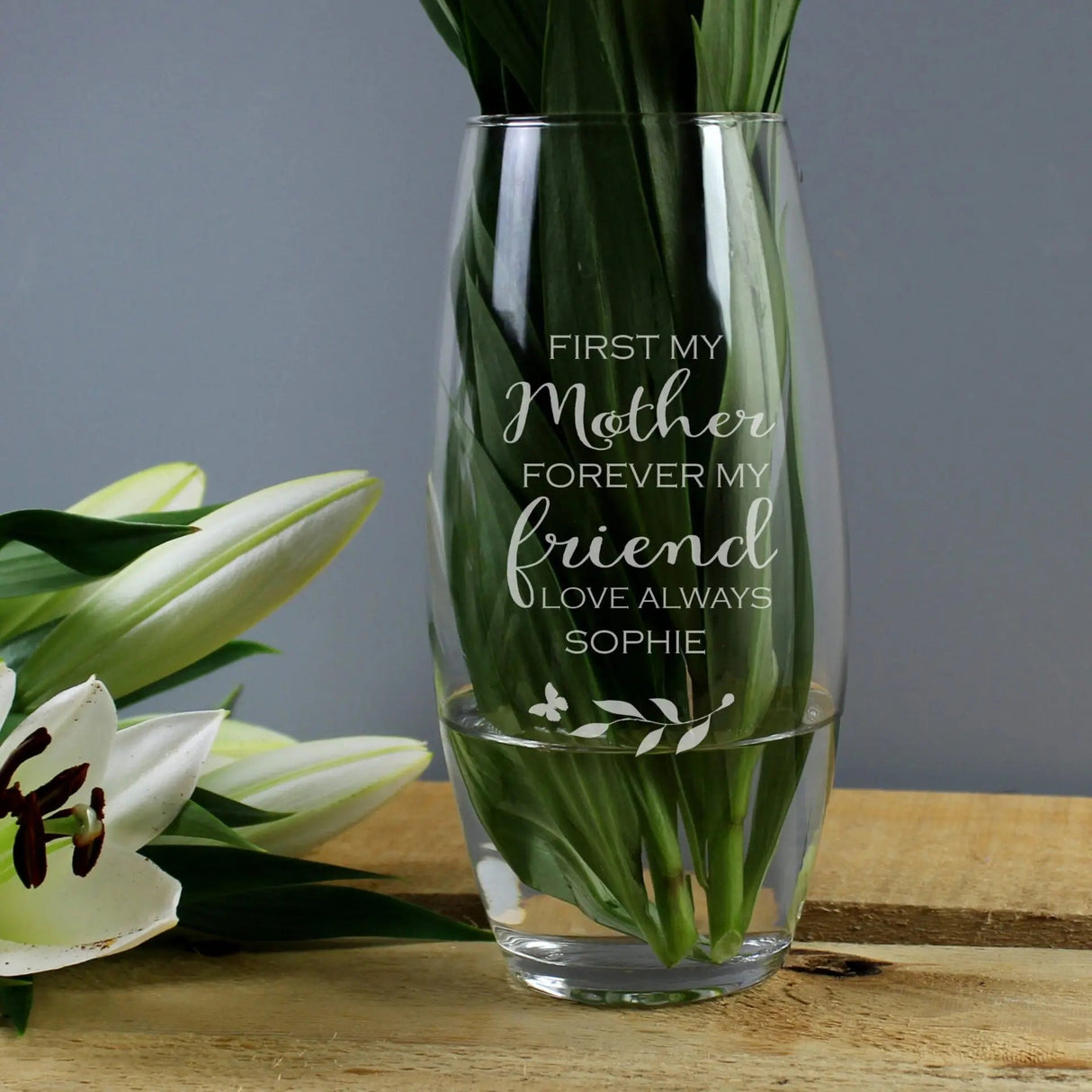 Personalised ’First My Mother Forever My Friend’ Bullet Vase: 1 - Vases By Gift Moments