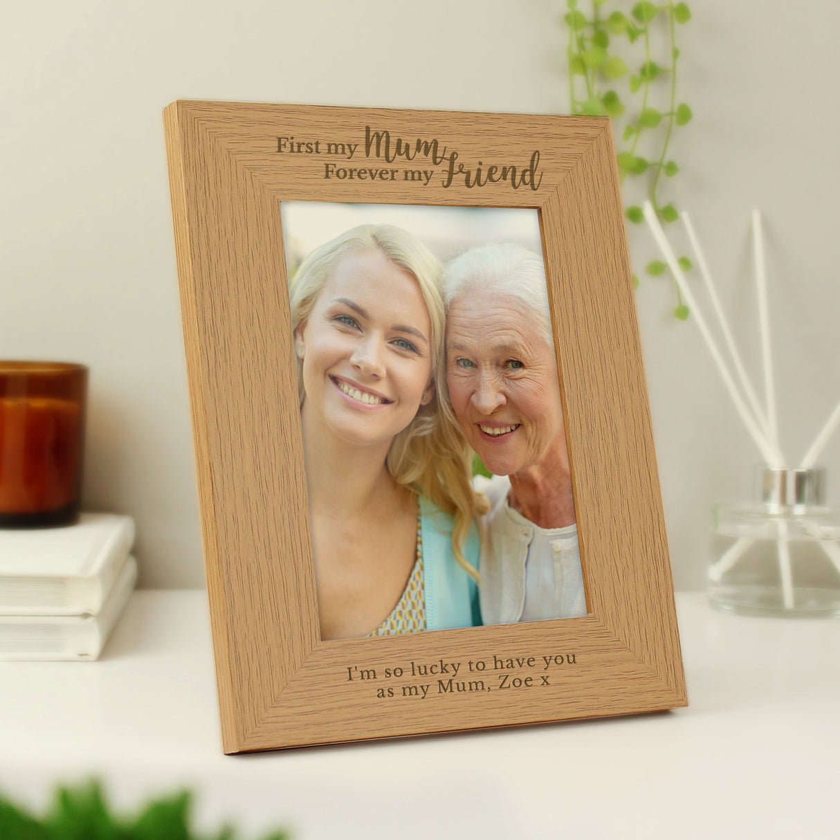 Personalised First My Mum Forever My Friend 5x7 Oak Finish Photo Frame: 3 - Photo Frames By Gift Moments