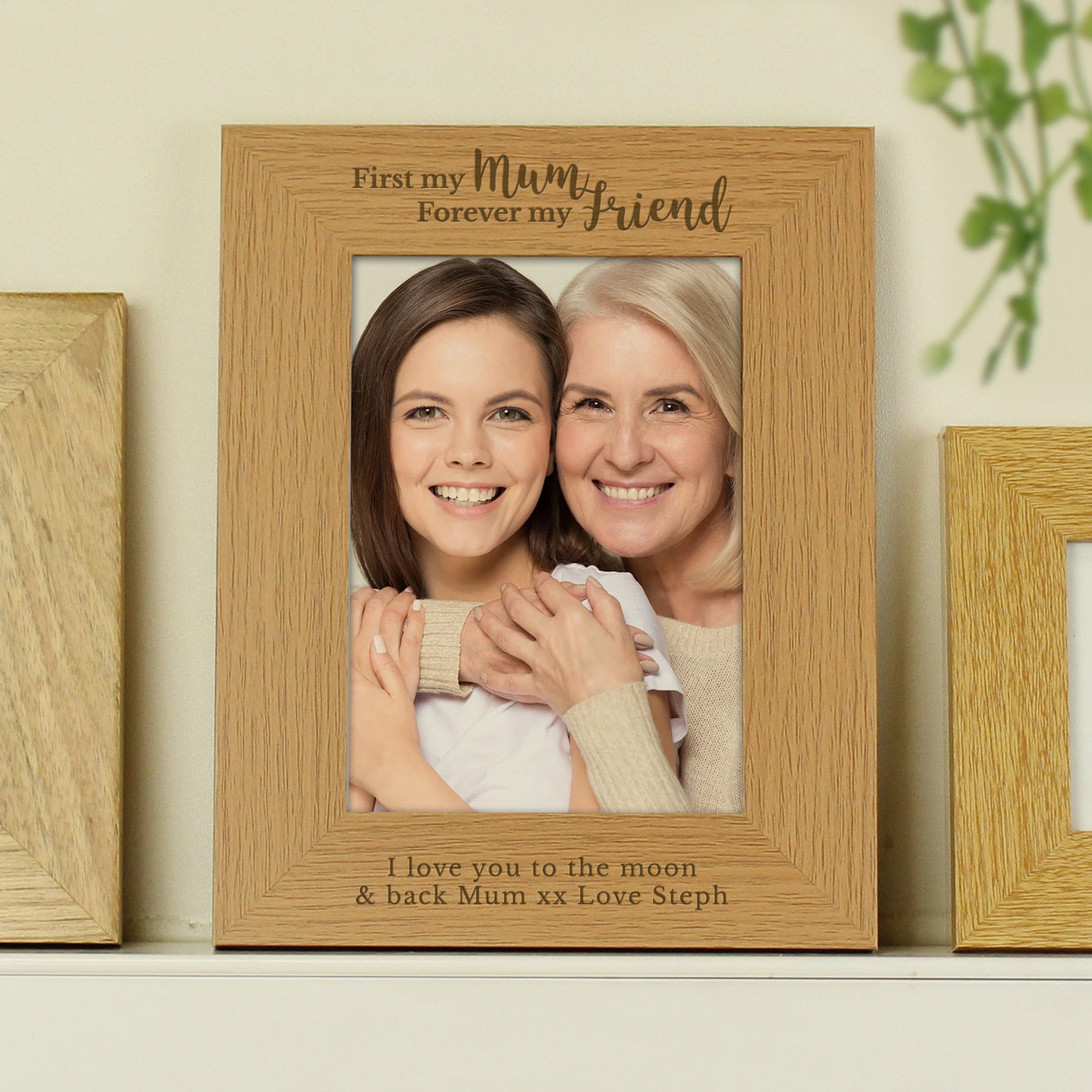 Personalised First My Mum Forever My Friend 5x7 Oak Finish Photo Frame: 2 - Photo Frames By Gift Moments
