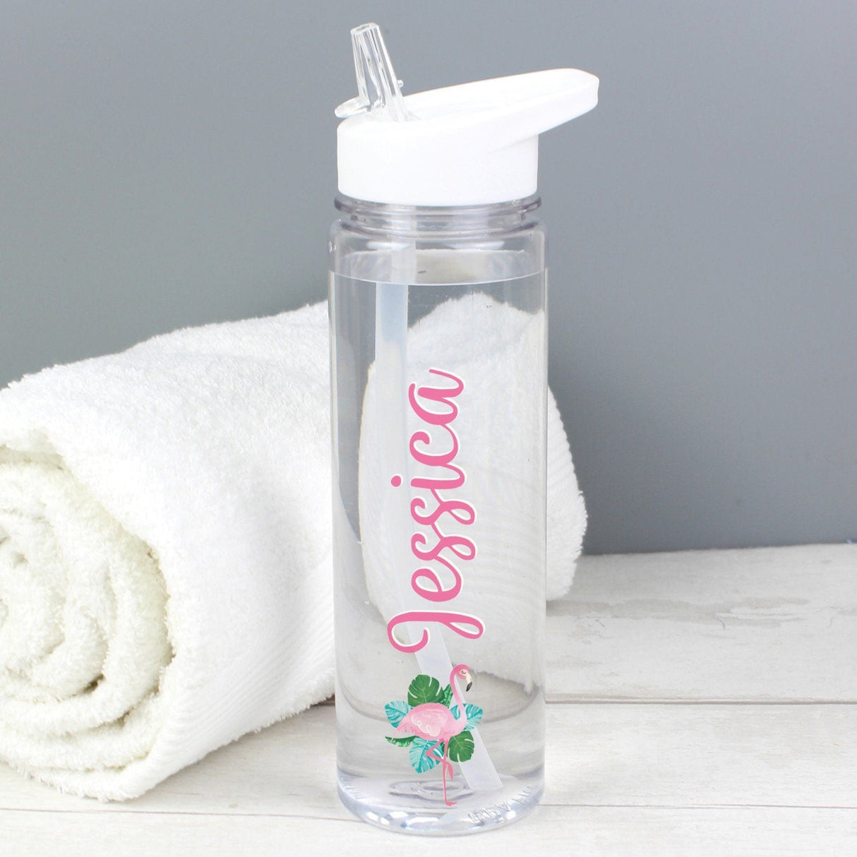 Personalised Flamingo Water Bottle: 1 - Water Bottles By Gift Moments