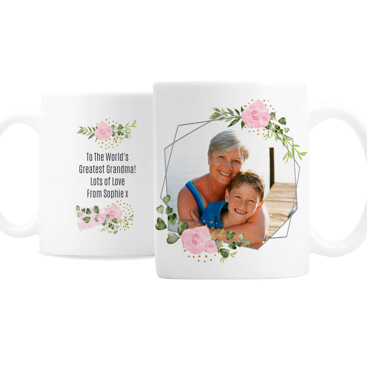 Personalised Floral Abstract Photo Upload Mug: 5 - Mugs By Gift Moments