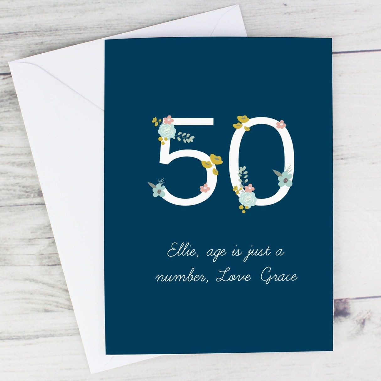 Personalised Floral Age Birthday Card - Shop Greeting Cards At Gift Moments - 1