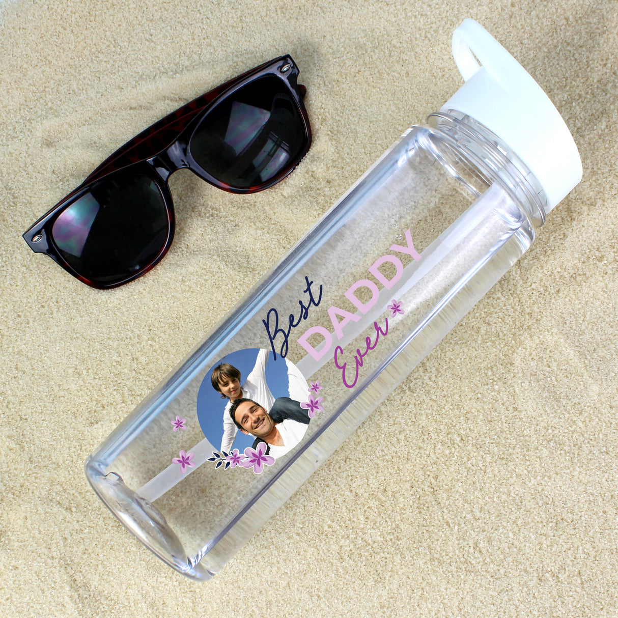 Personalised Floral Best Ever Photo Upload Water Bottle: 4 - Water Bottles By Gift Moments