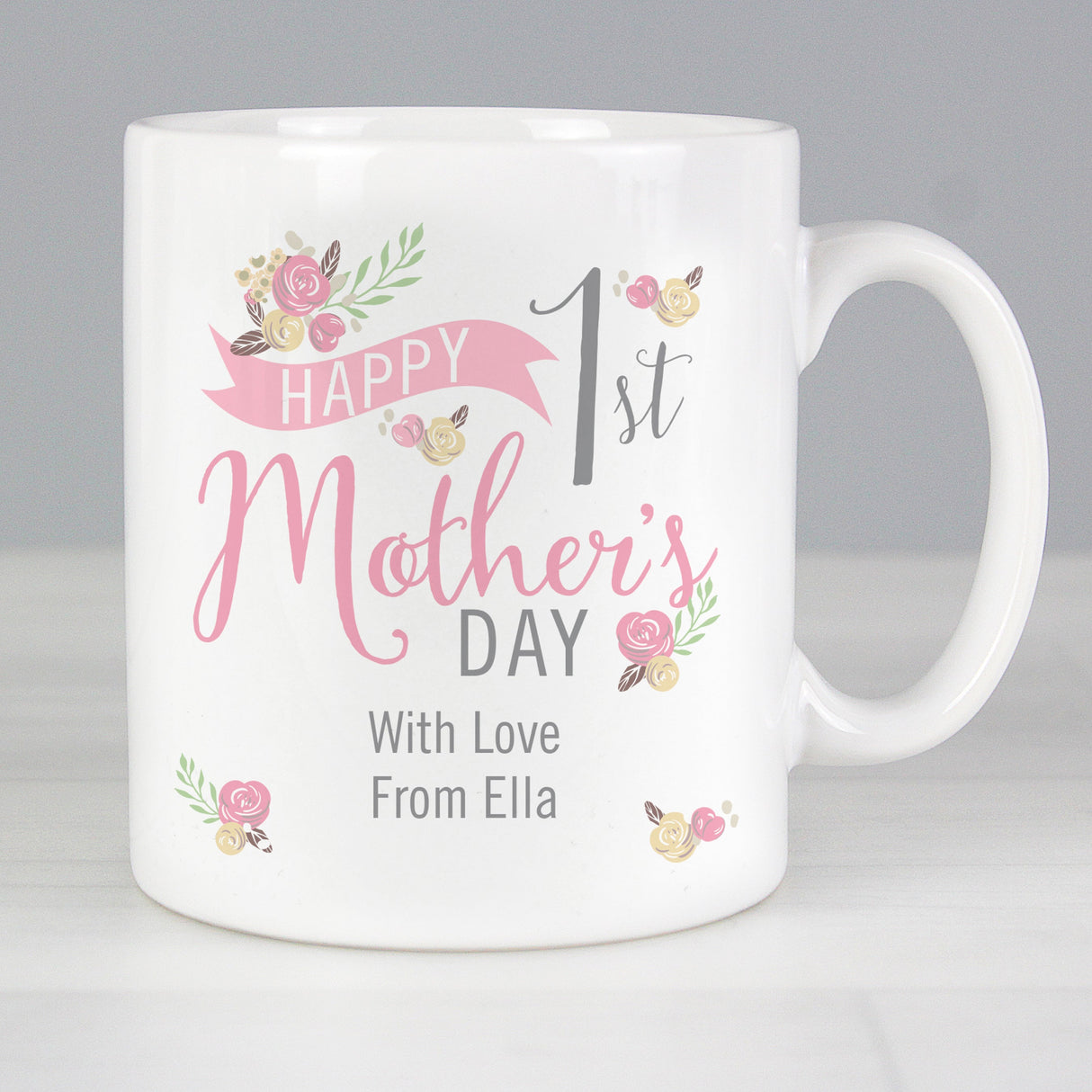 Personalised Floral Bouquet 1st Mothers Day Mug: 1 - Mugs By Gift Moments