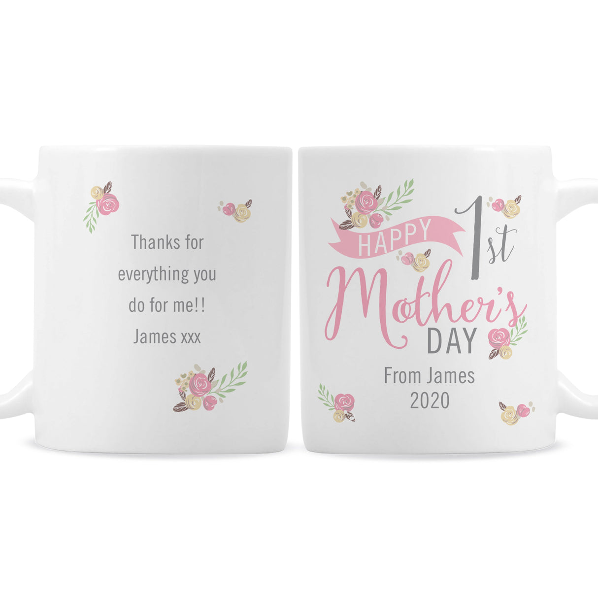 Personalised Floral Bouquet 1st Mothers Day Mug: 2 - Mugs By Gift Moments