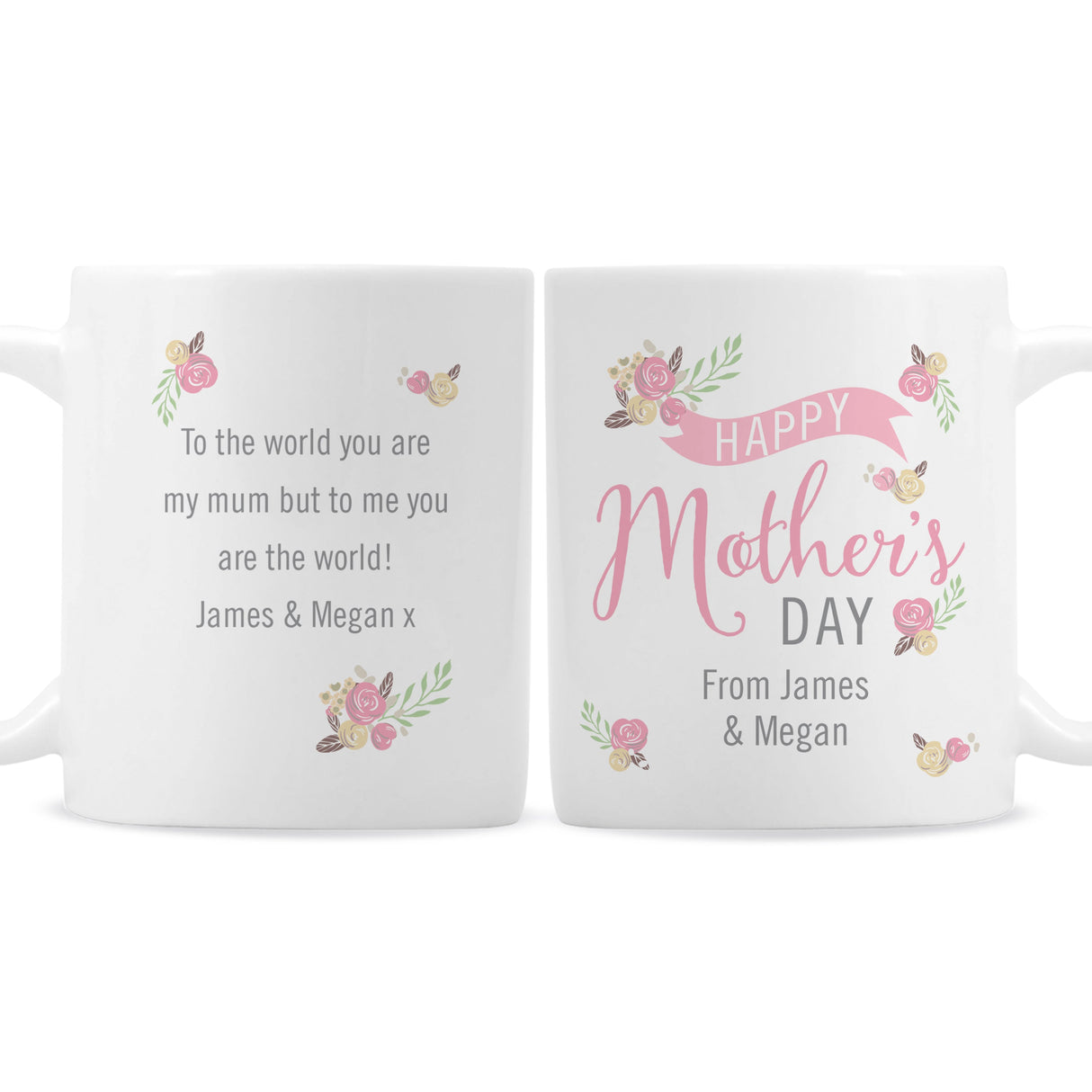 Personalised Floral Bouquet Mothers Day Mug: 4 - Mugs By Gift Moments