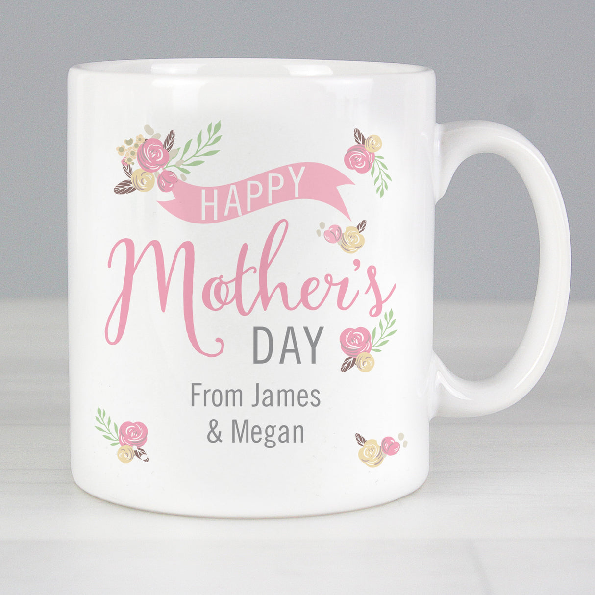 Personalised Floral Bouquet Mothers Day Mug: 2 - Mugs By Gift Moments