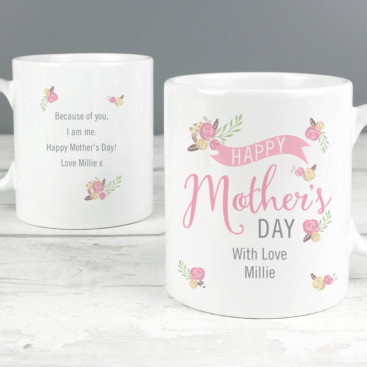 Personalised Floral Bouquet Mothers Day Mug: 1 - Mugs By Gift Moments