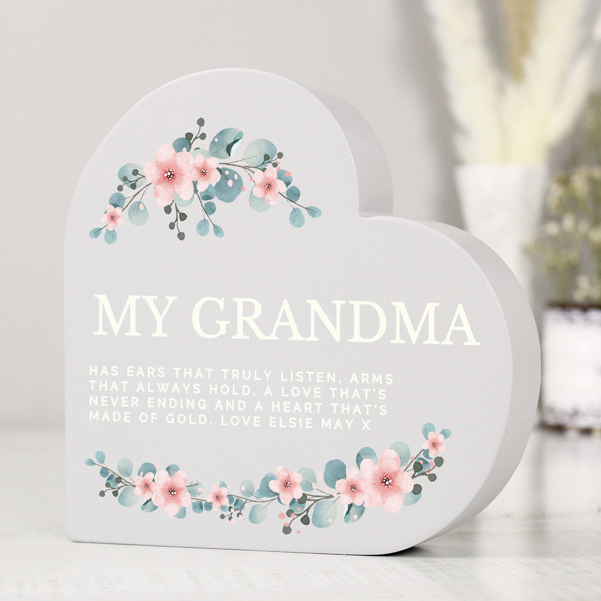Personalised Floral Free Standing Heart Ornament - Shop Ornaments At Gift Moments - 1