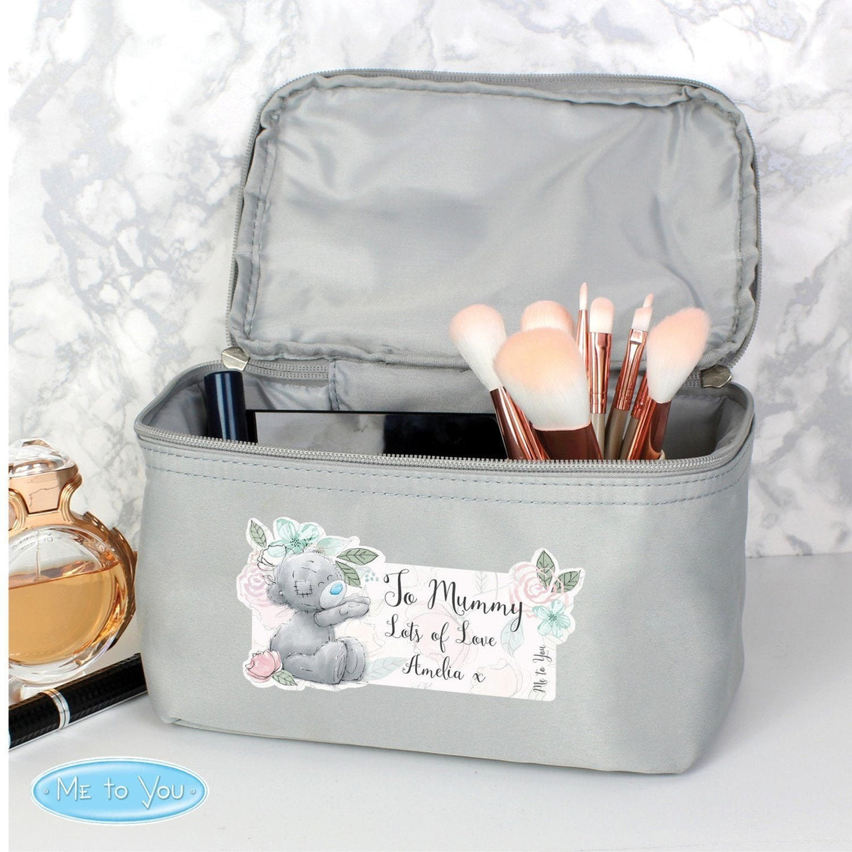 Personalised Me to You Floral Grey Toiletry Bag: 1 - Bags