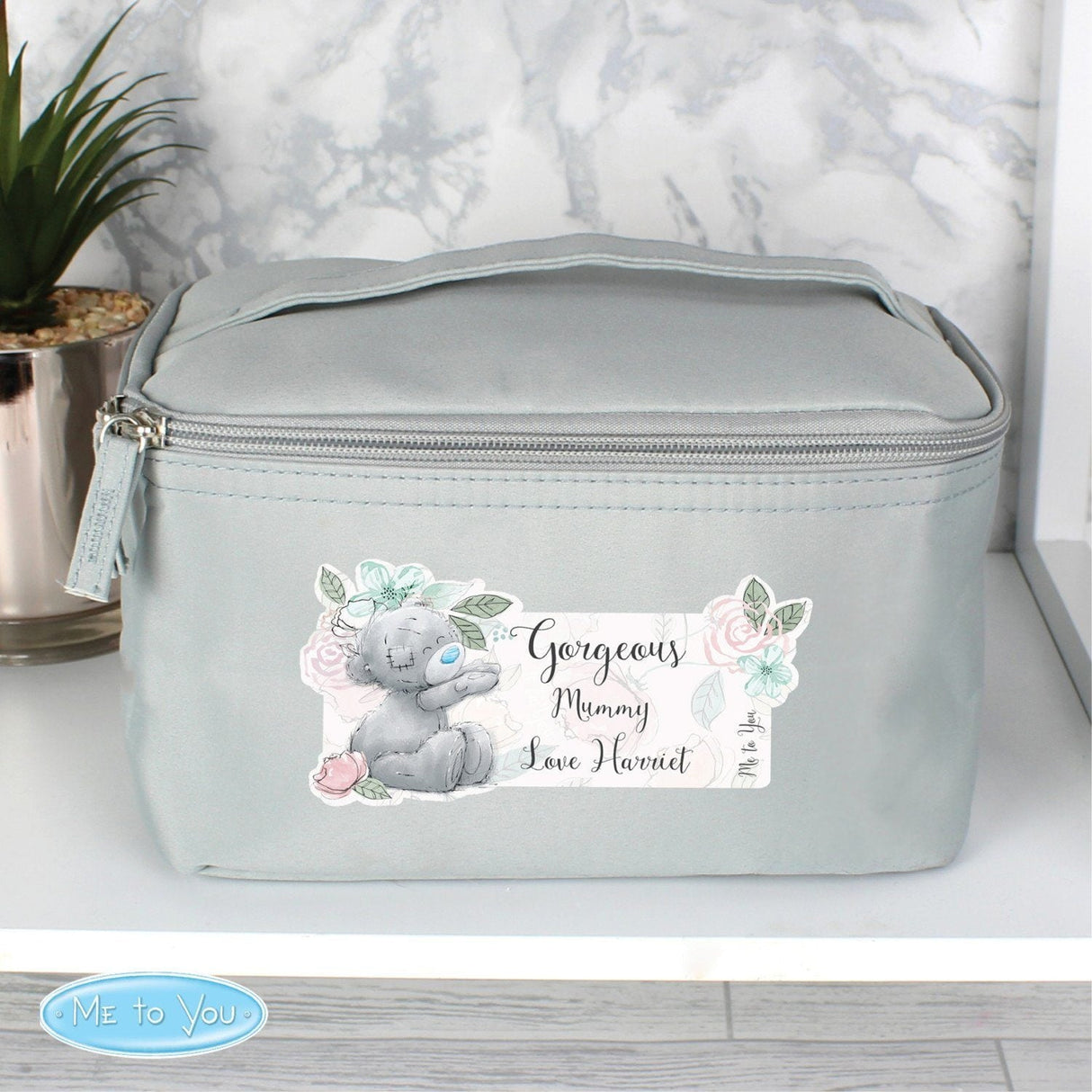 Personalised Me to You Floral Grey Toiletry Bag: 2 - Bags