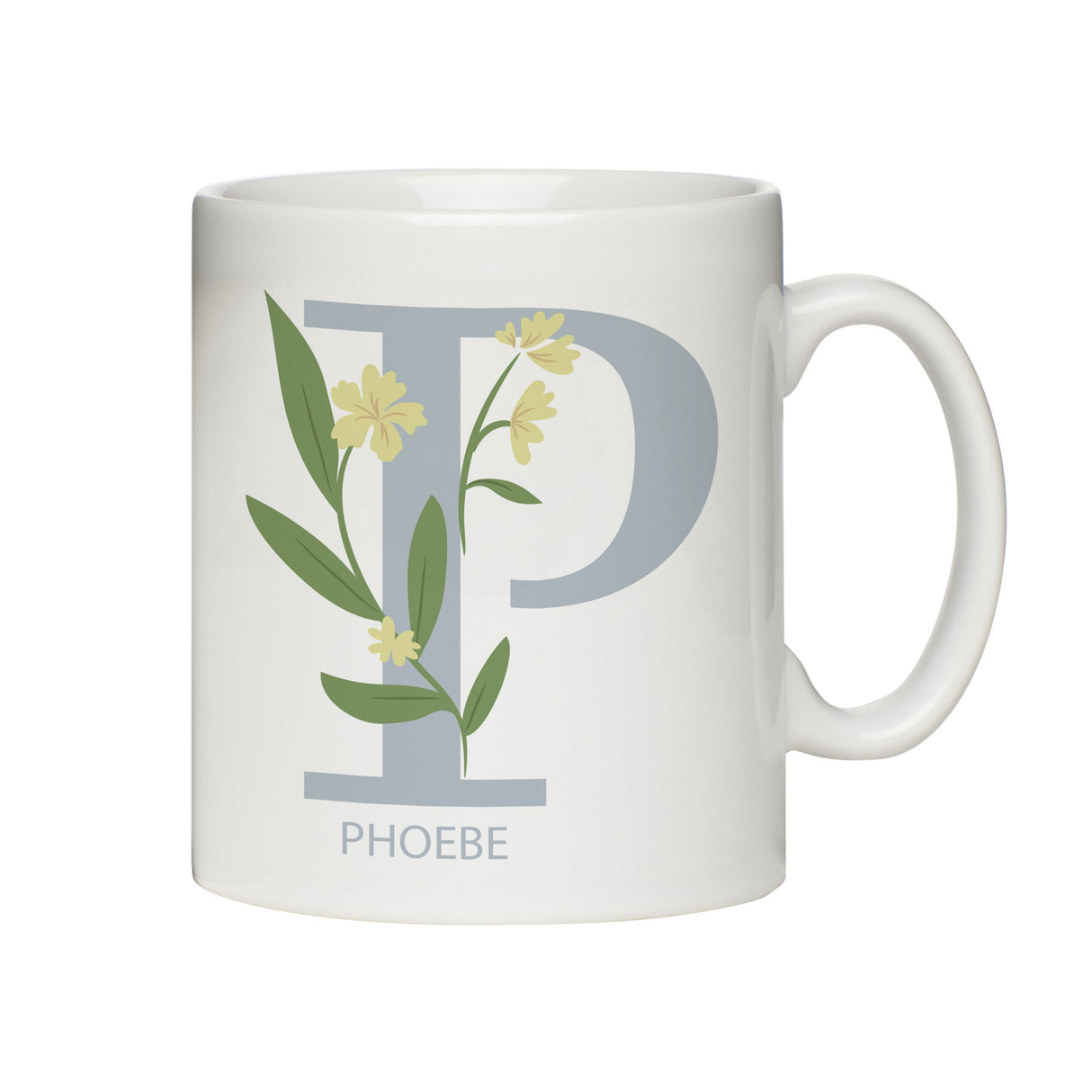 Personalised Floral Initial Mug: 5 - Mugs By Gift Moments