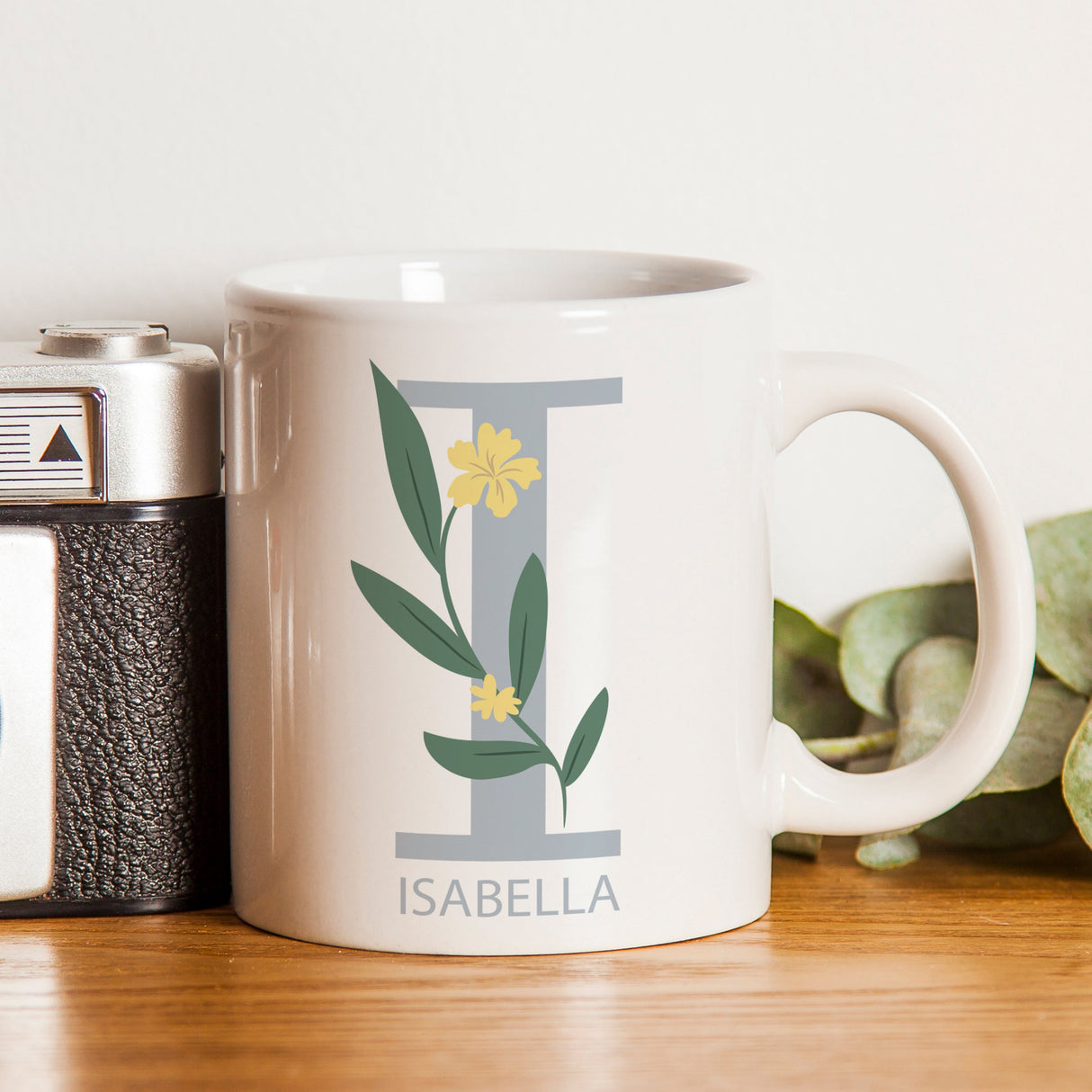 Personalised Floral Initial Mug: 1 - Mugs By Gift Moments