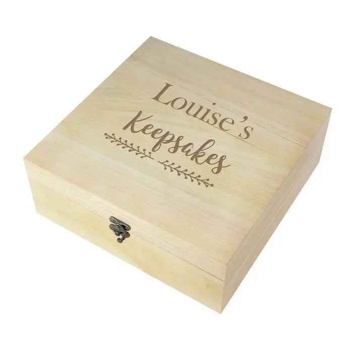 Personalised Floral Large Wooden Keepsake Box - Shop Keepsake Boxes At Gift Moments - 4