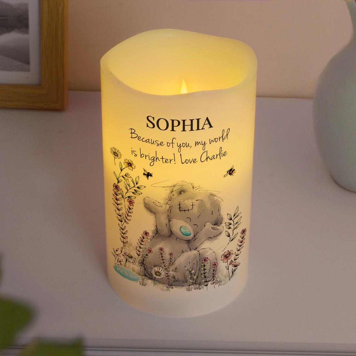 Personalised Me to You Floral LED Candle: 3 - LED Lighting
